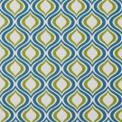 A277 Outdoor Indoor Upholstery Fabric By The Yard Contemporary Geometric Ovals - Teal Light Green