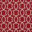 A278 Outdoor Indoor Upholstery Fabric By The Yard Intertwined Lattice Geometric Shapes - Red White