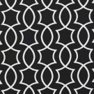 A280 Outdoor Indoor Upholstery Fabric By The Yard Intertwined lattice Geometric Shapes - Black White