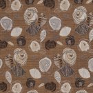 A373 Brown Ivory Beige Leaves Roses Tweed Textured Metallic Upholstery Fabric By The Yard