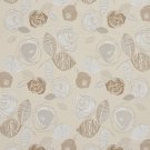 A377 Beige Leaves and Roses Tweed Textured Metallic Upholstery Fabric By The Yard | Width: 54""