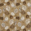 A379 Beige Brown Ivory Leaves Roses Tweed Textured Metallic Upholstery Fabric By The Yard
