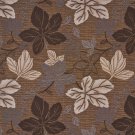 A389 Brown Ivory and Beige Large Leaves Textured Metallic Upholstery Fabric By The Yard | Width: 54"