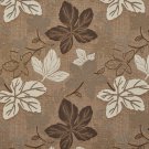 A391 Brown and Ivory Large Leaves Textured Metallic Upholstery Fabric By The Yard | Width: 54""