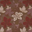 A392 Contemporary Red Pink Brown Large Leaves Textured Metallic Upholstery Fabric By The Yard