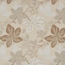 A393 Beige Large Leaves Textured Metallic Upholstery Fabric By The Yard | Width: 54""
