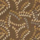 A041 Brown and Grey Leaves and Vines Textured Matelasse Upholstery Fabric By The Yard