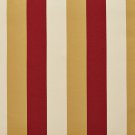 U0110A Gold, Ivory And Crimson Thick 3 Color Stripes Silk Satin Look Upholstery Fabric By The Yard