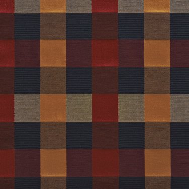 U0170C Wine Green Gold Dark Blue Large 4 Color Check Silk Satin Look Upholstery Fabric By The Yard