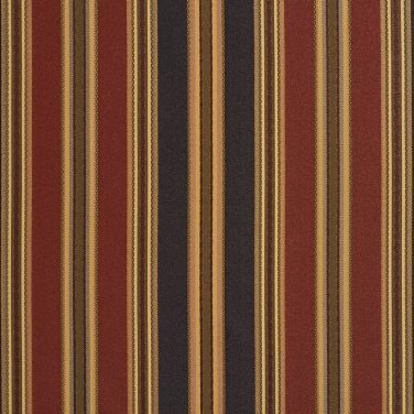 U0190D Black, Green And Burgundy Various Size Striped Silk Satin Look Upholstery Fabric By The Yard