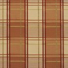 U0200B Peach, Green And Wine Multi Color Plaid Silk Satin Look Upholstery Fabric By The Yard