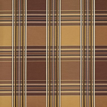 U0220E Brown And Gold Shiny Various Size Stripes Plaid Silk Satin Look Upholstery Fabric By The Yard