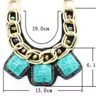 2015 Hot Double Thick Chain Resin Geometry Choker Statement Pendant Necklace 10G
