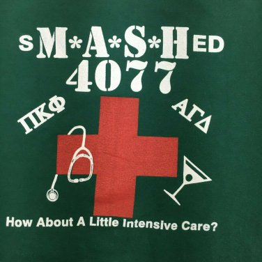 sMASHed MASH 4077th T Shirt XL Green Single Stitch Intensive Care USA 1994