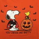 Peanuts Halloween T Shirt Orange XL Gildan 100 Percent Cotton You Drive Me Batty