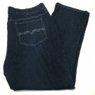 Lee Riders 22W Petite Embellished Pockets Stretch Comfort Waist Dark Wash Womens