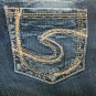 Silver Jeans AIKO 27x31 Mid Slim Thick Stitch Distressed Tapered Leg Mid Slim