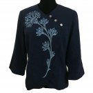 Bob Mackie Wearable Art Small Blue Lined Faux Suede Jacket Embroidered NWT