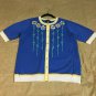 Bob Mackie Wearable Art Medium Blue Short Sleeve Cardigan Sweater Embroidered