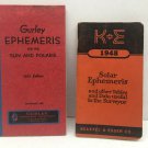 K&E and Gurley Solar Ephemeris Tables Books 1948 and 1952 Vintage