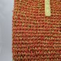 Sun N Sand Shoulder Tote Bag Handbag Purse Lined Woven Orange w Gold Trim