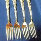 Oneida Gold Beethoven LOT OF 4 Dinner Forks Community Flatware Retired 1971