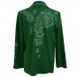Bob Mackie Wearable Art Medium Green Wool Blend Embroidered Blazer Paisley