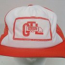 Vintage Mesh Snapback Trucker Hat  GOGGINS TRUCK LINES Orange White Cap USA