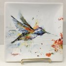 Dean Crouser Hummingbird Porcelain Plate 7 Inch Square Watercolor Art