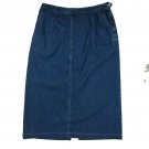 Jones New York Country Denim Skirt Size 10 Long Modesty Back Slit Waist 30
