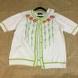 Bob Mackie Wearable Art Medium Floral  Short Sleeve Cardigan Sweater  NWT