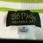 Bob Mackie Wearable Art Medium Floral Short Sleeve Cardigan Sweater NWT