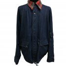 Ambassador Denim Chore Jacket Size XL Unlined Flannel Trim Made in Hong Kong