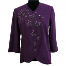 Bob Mackie Wearable Art Small Purple Lined Faux Suede Jacket Embroidered NWT