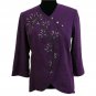 Bob Mackie Wearable Art Small Purple Lined Faux Suede Jacket Embroidered NWT