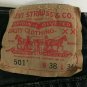 Levi's Black 501 Button Fly Jeans Straight Leg 100 Percent Cotton Mens 38x33