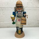 Straco Colmnitz GmbH & Co. 14" Wooden NutCracker Erzgbirge Germany Beer