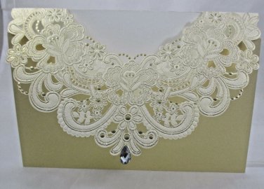 Wishmade Laser Cut Invitations Announcements Note Cards Rhinestone Embellished