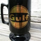 Gulf Oil Co Bunting Ware Pedestal Coffee Mug Buntingware Advertising Black Gold