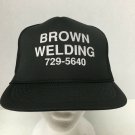 Brown Welding Trucker Hat Cap Snapback Black Braided Rope Across Bill
