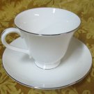 Wedgwood Signet  China  Platinum Cup and Saucer  1994