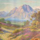 Fred Grayson Sayre  Landscape Litho  Vintage 1960s  Mountains Verbena
