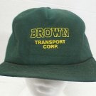 Brown Transport Corp  Snapback Trucker Hat Baseball Cap Green Made in USA
