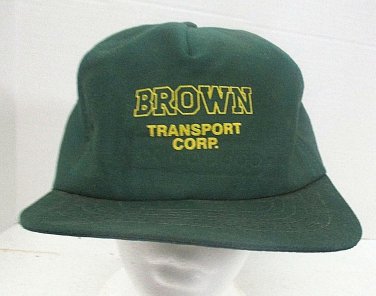 Brown Transport Corp  Snapback Trucker Hat Baseball Cap Green Made in USA