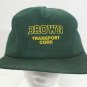 Brown Transport Corp  Snapback Trucker Hat Baseball Cap Green Made in USA