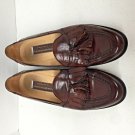 Johnston Murphy 10M Handcrafted Italian Loafers Kiltie Tassel Brown Dress Shoes