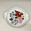 Kalocsa Floral Porcelain Ashtray Hand Painted Numbered Small Ash Tray Hungary
