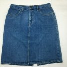 Bill Blass Denim Pencil Skirt 12P Knee Length with Slit 100 Percent Cotton