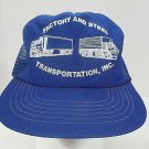 FACTORY STEEL TRANSPORTATION SEMI TRUCK Snapback Hat Mesh Trucker Cap VTG USA