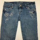 American Eagle 4 Reg Embroidered Jeans Beaded Stretch Skinny Flare Distressed